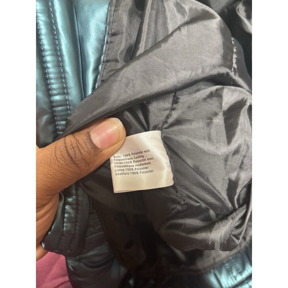 Victoria's Secret Large Tote Bag 14x15" Puffer Quilted Metallic TEAL GREEN EUC - Picture 4 of 6